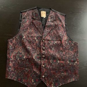 Mens WahMaker Frontier Clothing Tapestry Colorful Vest Large USA Made